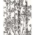 Manhattan Comfort Norwalk, Vinyl Birch Trees And Foilage In Black And White Wallpaper, 205 In X 33 Ft = 56 Sq Ft Norwalk